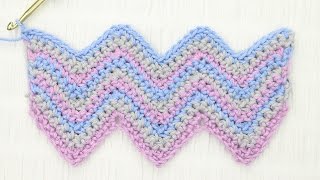 Simple Chevron Crochet Stitch Tutorial [upl. by Ainnet]