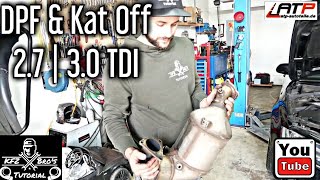 Audi A4 A5 27 30 TDI Dpf Kat Off  Dieselpartikelfilter Katalysator ausbauen  Anleitung  Removal [upl. by Auberon]