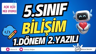 5 Sınıf Bilişim Teknolojileri 1 Dönem 2 Yazılı ✍️Açık Uçlu Sorular � Çıkabilir 😊2024 [upl. by Zebaj290]