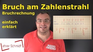 Bruch auf dem Zahlenstrahl zeigen  Bruchrechnung  Lehrerschmidt [upl. by Nerek]