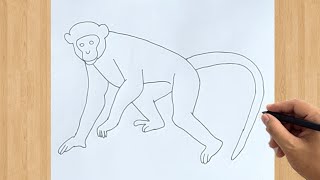 How to Draw a Monkey Easy Drawing Step by Step Tutorial For Beginners [upl. by Nikolai]