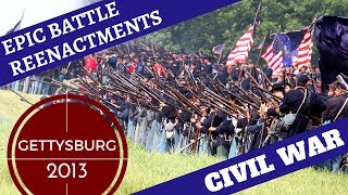 Epic Civil War Reenactment 10000 Reenactors  Gettysburg 2013 Picketts Charge [upl. by Hakon710]