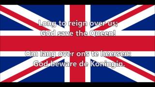 Volkslied van Verenigd Koninkrijk  National anthem of UK EN NL tekst [upl. by Bendick337]