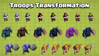 All Troops Transformation at every level  Clash of Clans [upl. by Tioneb463]