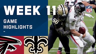 Falcons vs Saints Week 11 Highlights  NFL 2020 [upl. by Oidacra]