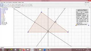 Gráfica de las mediatrices de un triángulo con geogebra [upl. by Auqemahs]