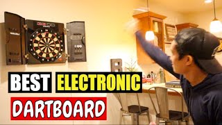 WINMAX Electronic Soft Tip Dartboard REVIEW And Demonstration  Dartboard Set with Cabinet [upl. by Anitnatsnok]