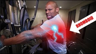 BIG RHOMBOIDS 3 Simple Steps  Best Back Muscle Exercises [upl. by Dnalyar541]