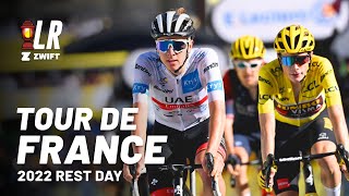 How Can Tadej Pogacar Beat Vingegaard  Tour de France Rest Day Recap 2022  Lanterne Rouge x Zwift [upl. by Anafetse645]