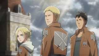 Attack On Titan Ep 8 Scene Jean leads soldiers to HQ HD [upl. by Isteb]