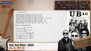 🎸 Red Red Wine  UB40 Guitar Backing Track with chords and lyrics [upl. by Nevets663]