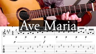 AVE MARIA  Franz Schubert  Full Tutorial with TAB  Fingerstyle Guitar [upl. by Roche]