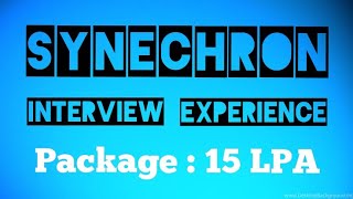 Synechron Technologies Interview Experience  Interview Questions [upl. by Atnas]