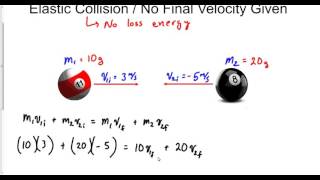 Perfect Elastic Collision  No Final Velocity Given [upl. by Niehaus]