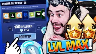 JACHETE LES 100 PALLIERS DU PASS DE COMBAT FORTNITE BATTLE ROYALE [upl. by Esdnil]