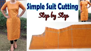 Part1 Simple Suitkameez Cutting for Beginners  English Subtitles  Stitch By Stitch [upl. by Nylorak]