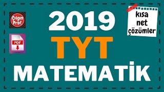 2019 TYT MATEMATİK PDF  2019 TYT Matematik Soru Çözümleri [upl. by Nesbitt947]