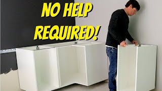 INSTALL AN IKEA KITCHEN  Part 2   Hanging the Cabinets [upl. by Selway]