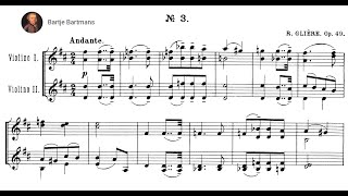 Reinhold Glière  12 Duos for 2 Violins Op49 No 1 1909 C [upl. by Malkin]