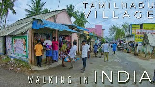 Village Life in Tamil Nadu  Walking through the rural roads Indian villages  4K ASMR Walking video [upl. by Sevy925]