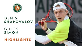 Denis Shapovalov vs Gilles Simon  Round 1 Highlights  RolandGarros 2020 [upl. by Sorips694]