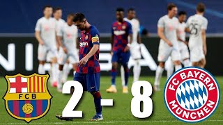 Barcelona 28 Bayern Munich  Full Highlights with English Commentary 2020 [upl. by Ahtael]