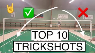 TOP 10 BADMINTON TRICK SHOTS  bulutangkis 🏸 [upl. by Biebel]