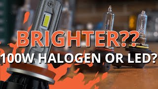 100W Halogen VS LED Bulbs  which is brightest [upl. by Ardnasela598]