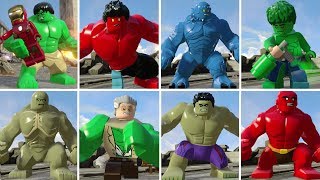 All Hulk Characters in LEGO Marvels Avengers  Transformations [upl. by Drusi]