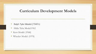 Curriculum Development Models [upl. by Melmon703]