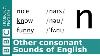 English Pronunciation 👄 Consonant  n  nice funny amp son [upl. by Notsud]