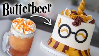 BUTTERBEER Flavored Harry Potter Cake [upl. by Refinney337]