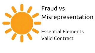 Fraud vs Misrepresentation  Other Essential Elements of a Valid Contract  CA CPT  CS amp CMA [upl. by Thomey]