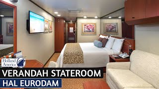 HAL Eurodam  Verandah Stateroom Walkthrough Tour amp Review 4K  Holland America Cruise Line [upl. by Llireva]