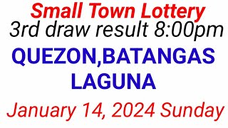 STL  QUEZON BATANGASLAGUNA January 14 2024 3RD DRAW RESULT [upl. by Hwang]