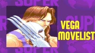 Super Street Fighter II Turbo  Vega Move List [upl. by Byrom779]