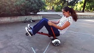 Convert Your Hoverboard Into a Fun GoKart  HoverKart HoverBike HoverSeat [upl. by Haseefan]