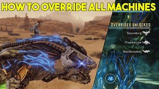 Horizon Zero Dawn How To Override All Types Of Machines Including ThunderjawsRockbreakersetc [upl. by Kcirneh564]