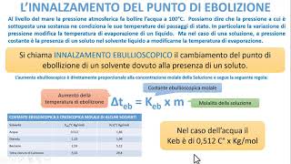 PROPRIETA COLLIGATIVE  Linnalzamento del punto di Ebollizione [upl. by Hodge]