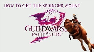 Guild Wars 2  How to get the Springer mount  Mastery Points for Raptor [upl. by Enyalaj]