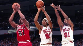 Every Dennis Rodmans 3Pointer as a Bull [upl. by Kelbee]