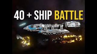 Space Engineers  Massive 40 Ship Fleet Battle [upl. by Essie]