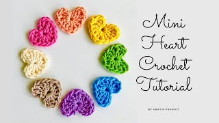 Mini Heart Crochet Tutorial [upl. by Oicnerolf]