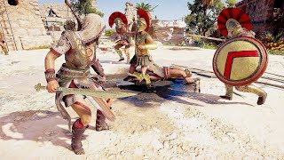 Assassins Creed Odyssey Brutal Hunter Combat amp Legendary Dagger Kills [upl. by Auqinimod141]