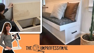 DIY Banquette Bench Bench Seating with Storage [upl. by Aleen]