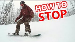 How To Stop On A Snowboard  Beginner Tips [upl. by Ladnor271]