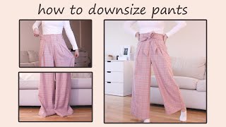 HOW TO ATLER OVERSIZED PANTS  Adjusting Waist amp Hem [upl. by Brindell664]