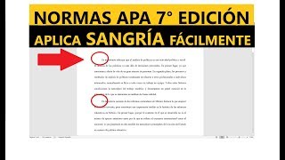 CÓMO APLICAR LA SANGRÍA FÁCILMENTE EN WORD SEGÚN NORMAS APA SÉPTIMA EDICIÓN 7ma [upl. by Atrahc]