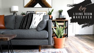 EASY Small Apartment Living Room Makeover No Painting [upl. by Hannon504]