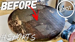 How To Refinish A Wood Table Shorts [upl. by Kama446]